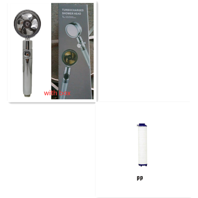 Filtered Shower Head with High Pressure Water Filtration and Rotating Propeller Fan Handheld - Image 45
