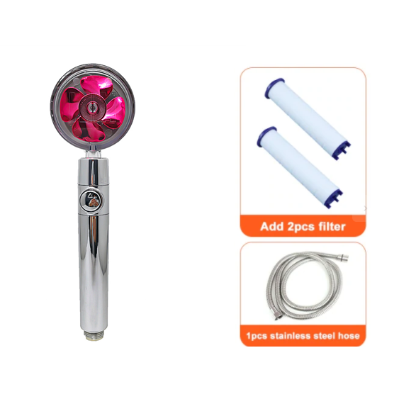 Filtered Shower Head with High Pressure Water Filtration and Rotating Propeller Fan Handheld - Image 46