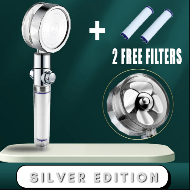 Filtered Shower Head with High Pressure Water Filtration and Rotating Propeller Fan Handheld - Image 52
