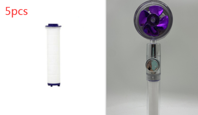 Filtered Shower Head with High Pressure Water Filtration and Rotating Propeller Fan Handheld - Image 57