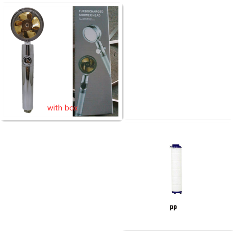 Filtered Shower Head with High Pressure Water Filtration and Rotating Propeller Fan Handheld - Image 58