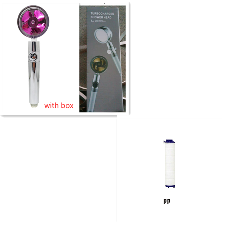 Filtered Shower Head with High Pressure Water Filtration and Rotating Propeller Fan Handheld - Image 61