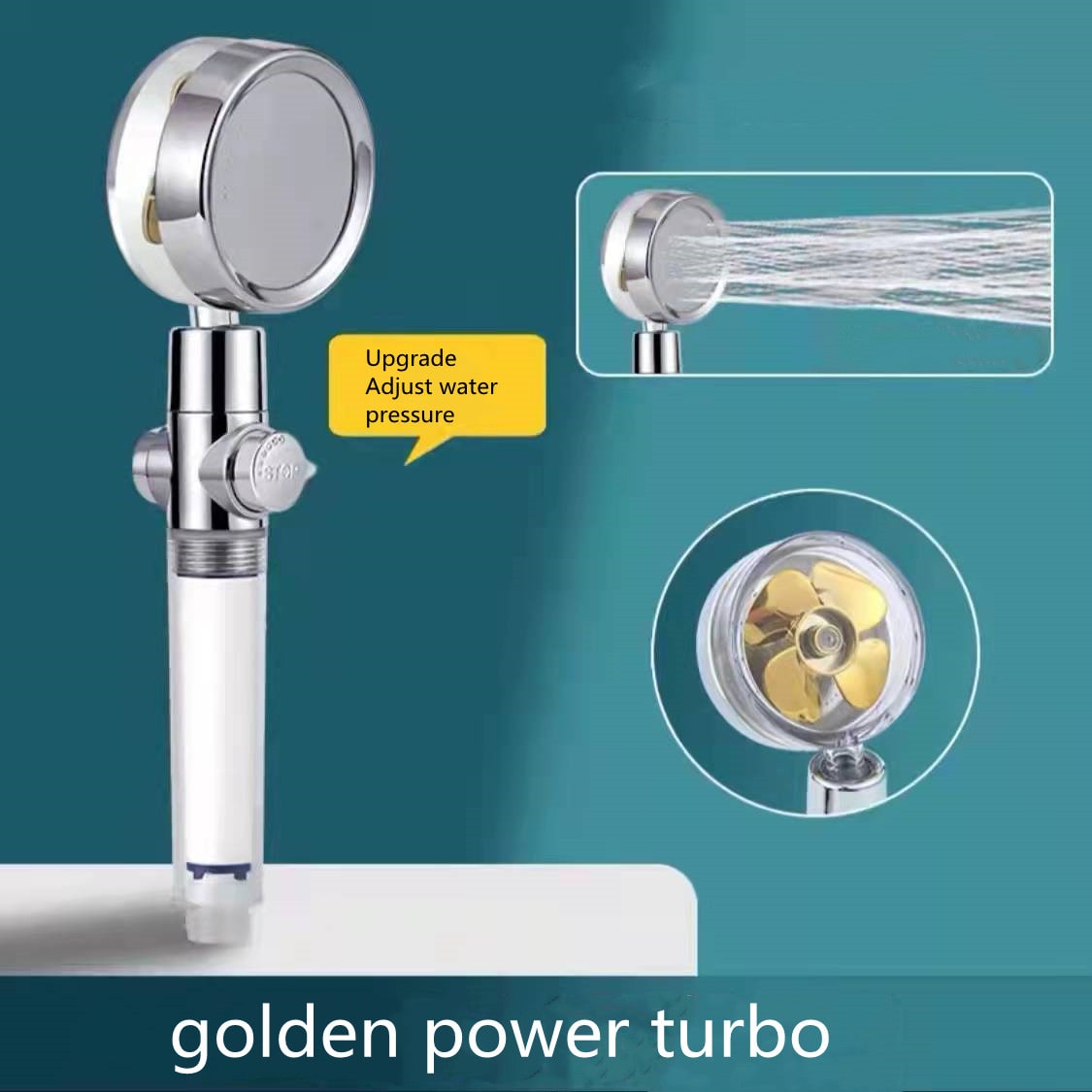 Filtered Shower Head with High Pressure Water Filtration and Rotating Propeller Fan Handheld - Image 64