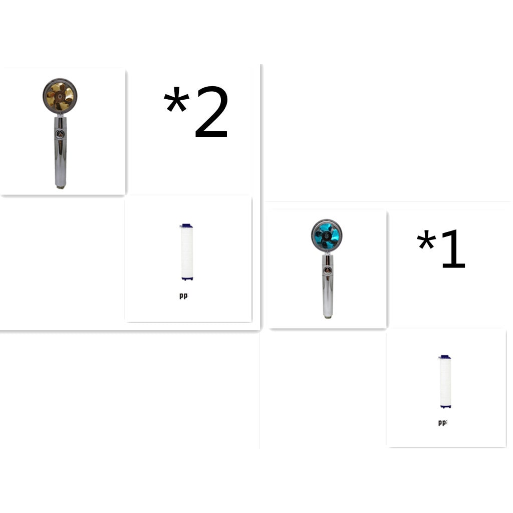 Filtered Shower Head with High Pressure Water Filtration and Rotating Propeller Fan Handheld - Image 65