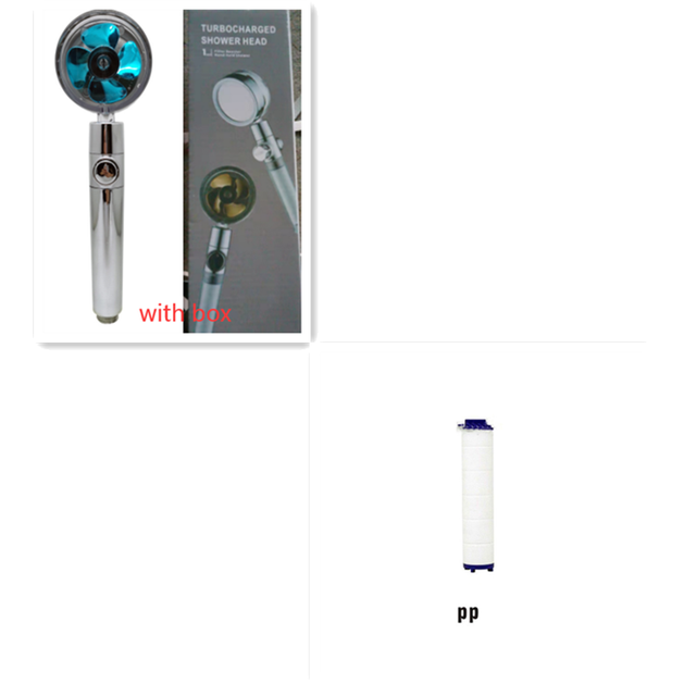 Filtered Shower Head with High Pressure Water Filtration and Rotating Propeller Fan Handheld - Image 67