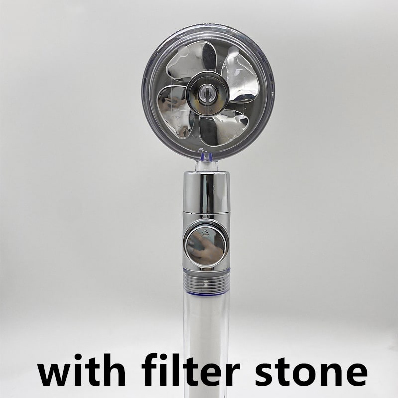 Filtered Shower Head with High Pressure Water Filtration and Rotating Propeller Fan Handheld - Image 68
