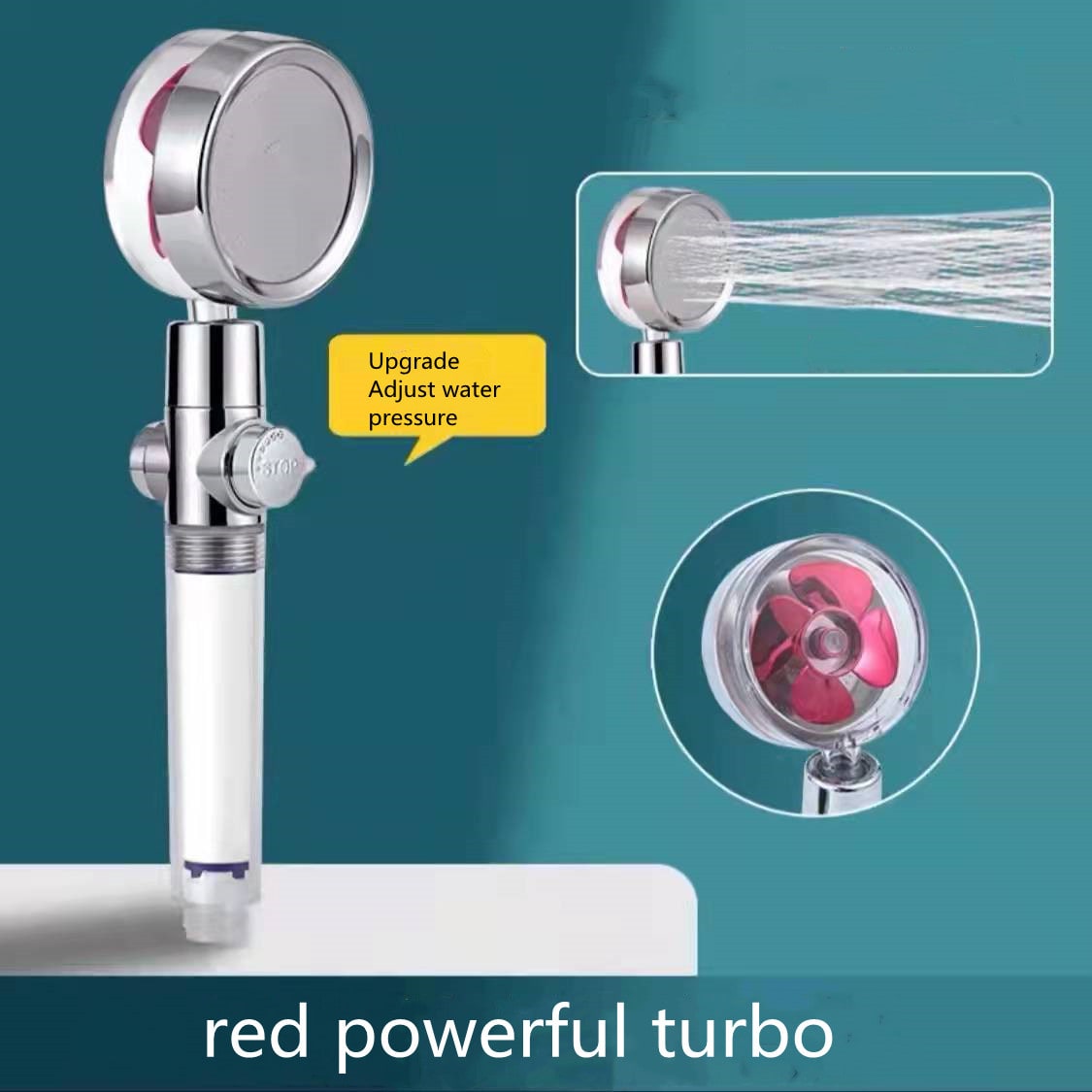 Filtered Shower Head with High Pressure Water Filtration and Rotating Propeller Fan Handheld - Image 6