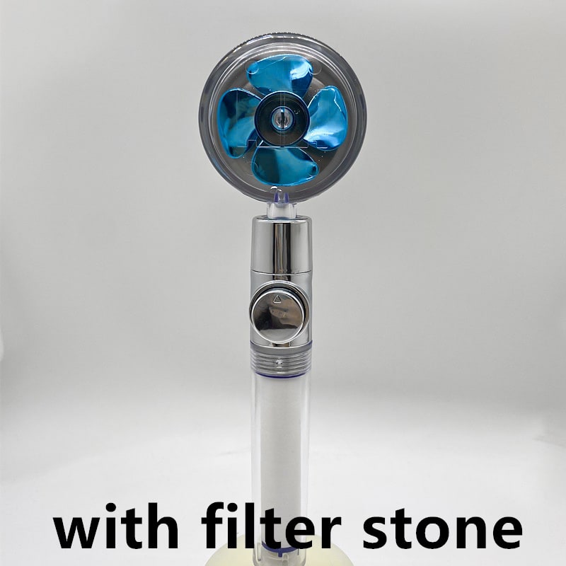 Filtered Shower Head with High Pressure Water Filtration and Rotating Propeller Fan Handheld - Image 70