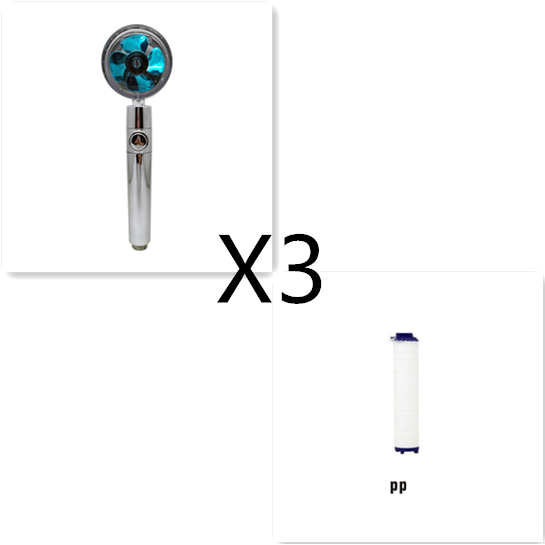 Filtered Shower Head with High Pressure Water Filtration and Rotating Propeller Fan Handheld - Image 75
