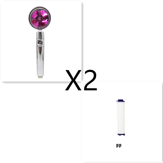 Filtered Shower Head with High Pressure Water Filtration and Rotating Propeller Fan Handheld - Image 77