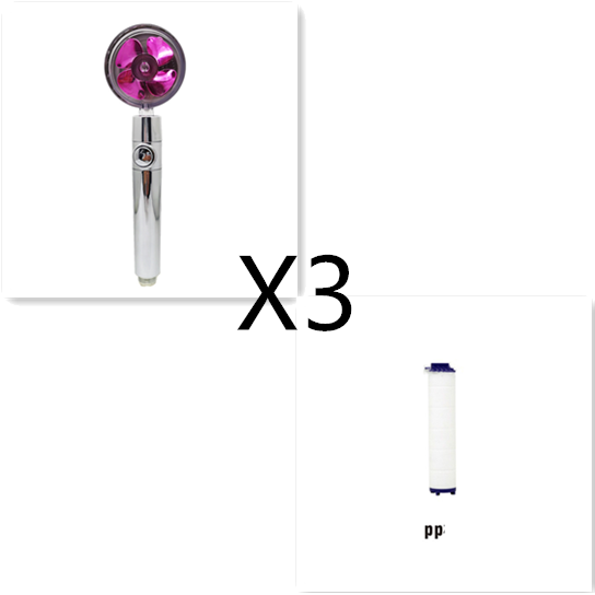 Filtered Shower Head with High Pressure Water Filtration and Rotating Propeller Fan Handheld - Image 78