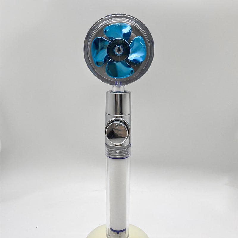 Filtered Shower Head with High Pressure Water Filtration and Rotating Propeller Fan Handheld - Image 7