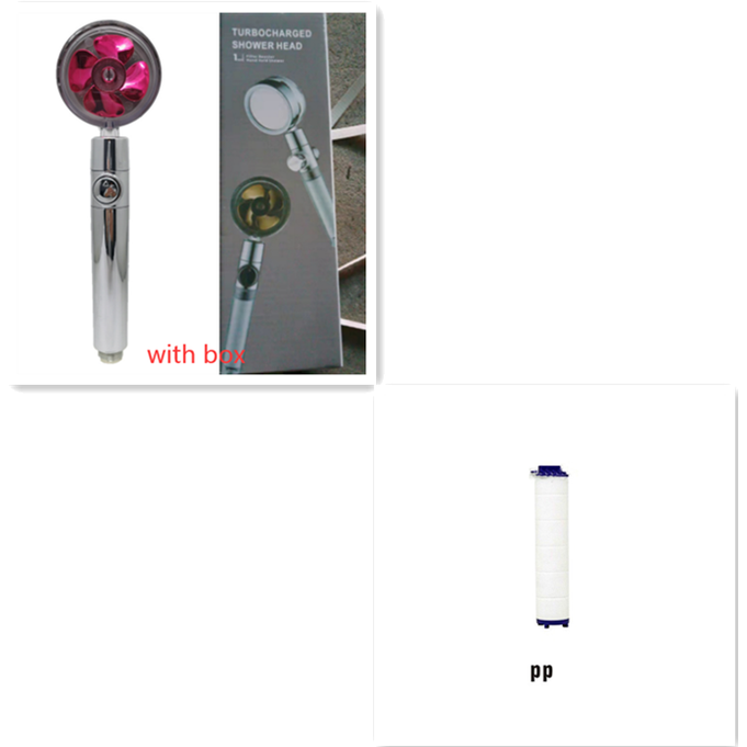 Filtered Shower Head with High Pressure Water Filtration and Rotating Propeller Fan Handheld - Image 80
