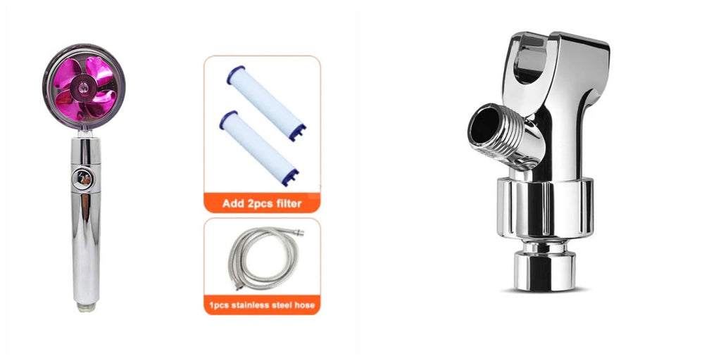 Filtered Shower Head with High Pressure Water Filtration and Rotating Propeller Fan Handheld - Image 81
