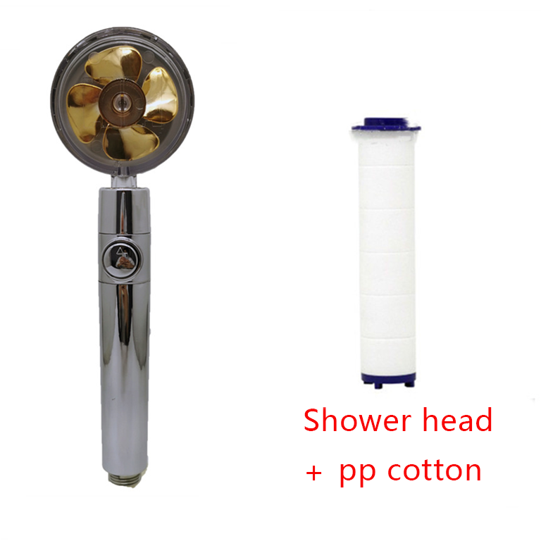 Filtered Shower Head with High Pressure Water Filtration and Rotating Propeller Fan Handheld - Image 82