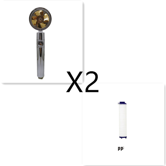 Filtered Shower Head with High Pressure Water Filtration and Rotating Propeller Fan Handheld - Image 85