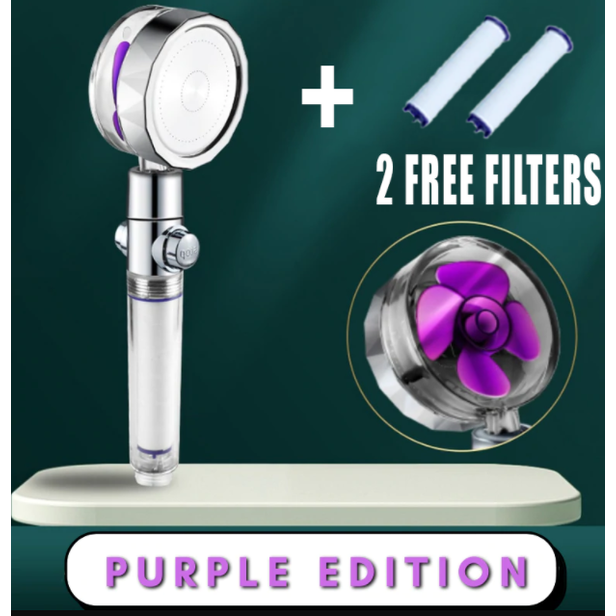 Filtered Shower Head with High Pressure Water Filtration and Rotating Propeller Fan Handheld - Image 86