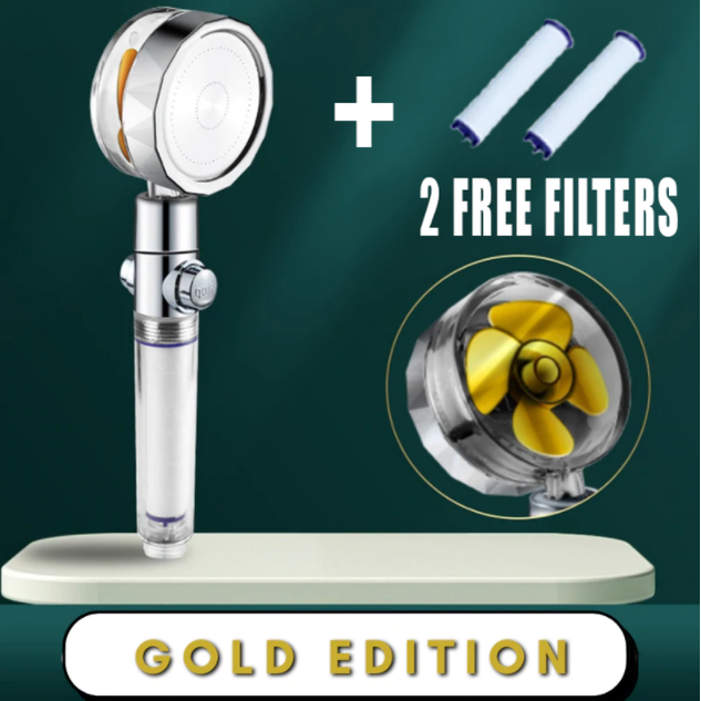 Filtered Shower Head with High Pressure Water Filtration and Rotating Propeller Fan Handheld - Image 87