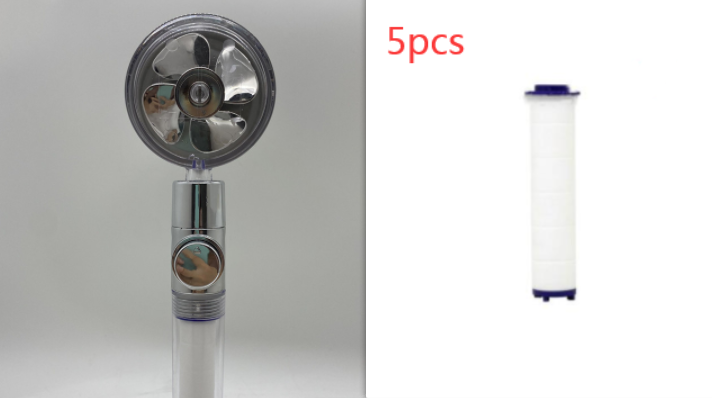 Filtered Shower Head with High Pressure Water Filtration and Rotating Propeller Fan Handheld - Image 92