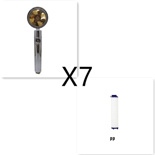 Filtered Shower Head with High Pressure Water Filtration and Rotating Propeller Fan Handheld - Image 93