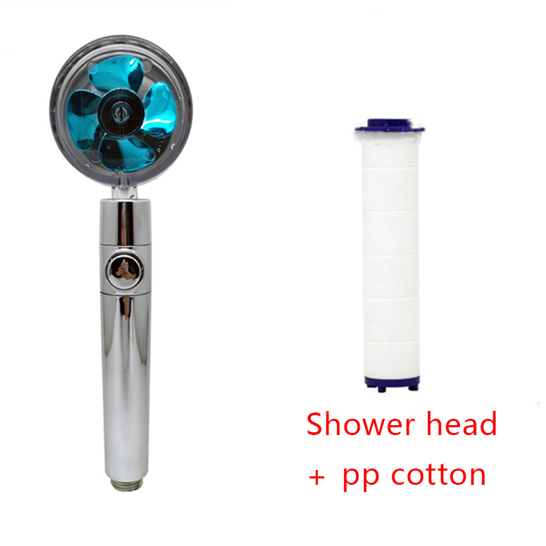 Filtered Shower Head with High Pressure Water Filtration and Rotating Propeller Fan Handheld - Image 96