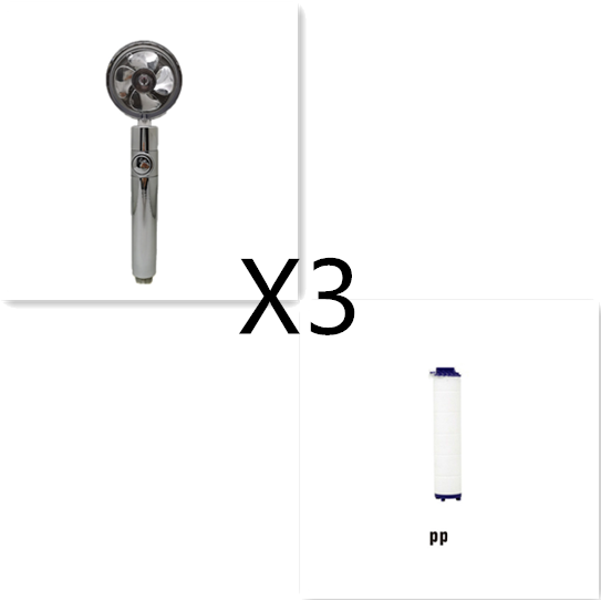 Filtered Shower Head with High Pressure Water Filtration and Rotating Propeller Fan Handheld - Image 97