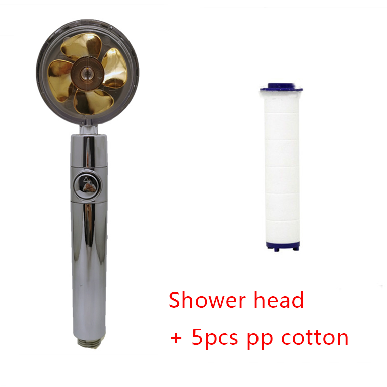 Filtered Shower Head with High Pressure Water Filtration and Rotating Propeller Fan Handheld - Image 98