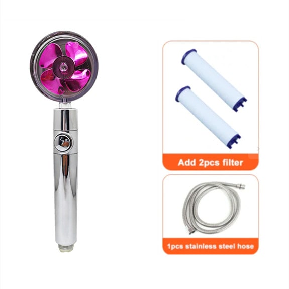 Filtered Shower Head with High Pressure Water Filtration and Rotating Propeller Fan Handheld - Image 9