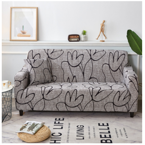 Fitted Stretch Sofa Slipcover for Three Seater with Elastic Printed Patterns Outdoor With Cover - Image 1
