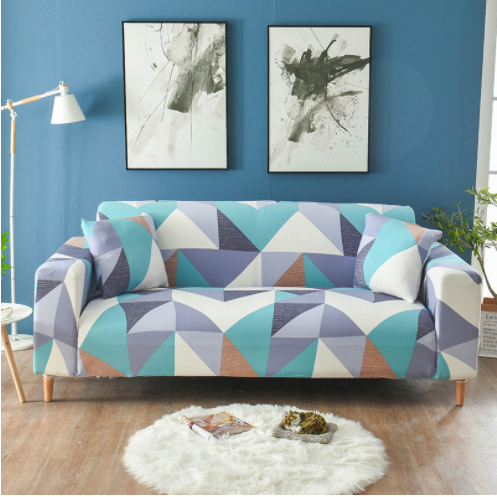 Fitted Stretch Sofa Slipcover for Three Seater with Elastic Printed Patterns Outdoor With Cover - Image 3