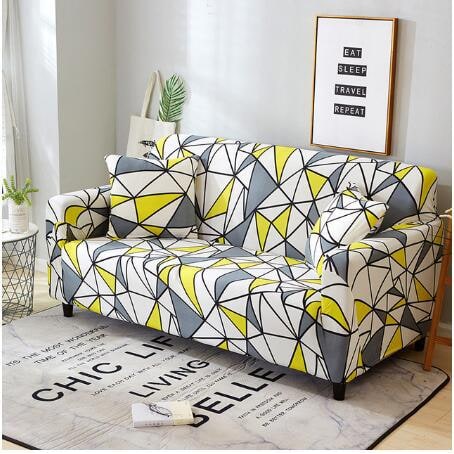 Fitted Stretch Sofa Slipcover with Elastic Cover and Matching Pillowcases Outdoor - Image 20