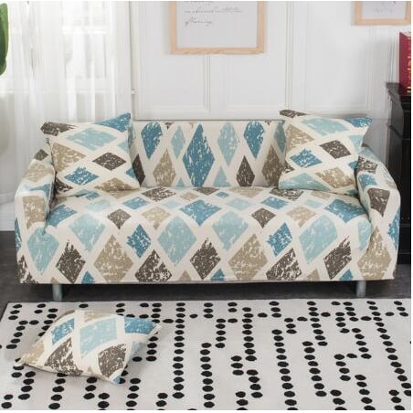 Fitted Stretch Sofa Slipcover with Elastic Cover and Matching Pillowcases Outdoor - Image 26