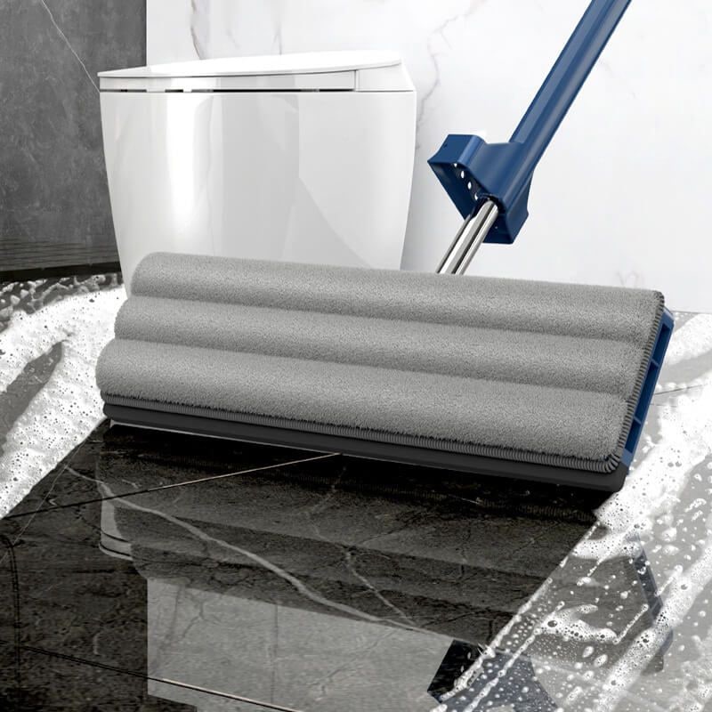 Flat Mop Microfiber Rotating Head Collapsible Bucket Stainless Steel Wringing Scraper - Image 8