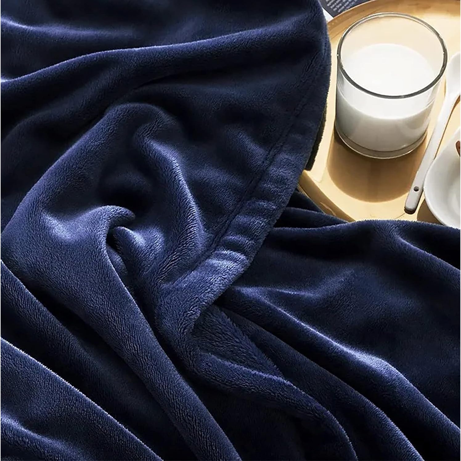 Fleece Throw Blanket with Faux Fur Plush Softness for Sofa and Bed Lightweight Cozy - Image 5