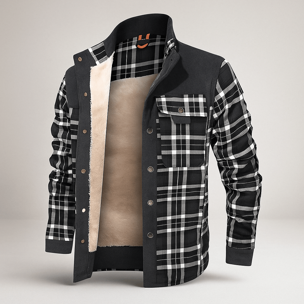 Men's Fleece-Lined Flannel Jacket - Cozy, Stylish, and Warm