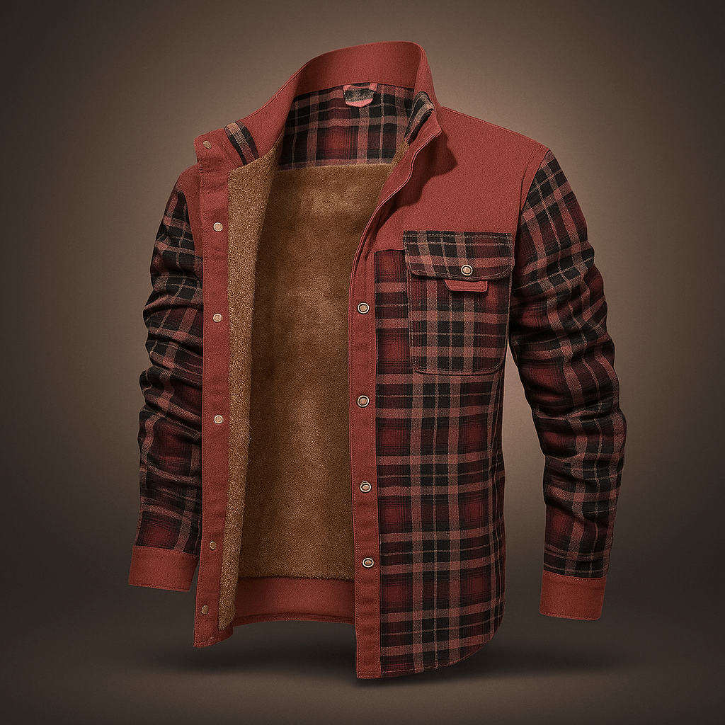 Men's Fleece-Lined Flannel Jacket - Cozy, Stylish, and Warm