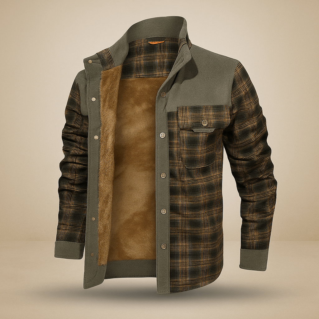 Men's Fleece-Lined Flannel Jacket - Cozy, Stylish, and Warm