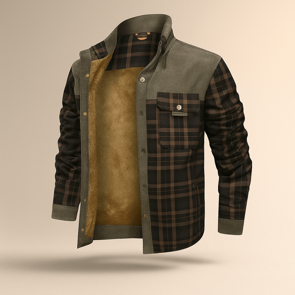 Men's Fleece-Lined Flannel Jacket - Cozy, Stylish, and Warm