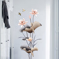Flower Wall Decal Sticker Vinyl Art with Peel and Stick Lotus Blossoms and Birds Rainbow - Image 5