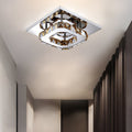 Flush Mount Ceiling Light with Faceted Crystal Blocks and Integrated LED - Image 1