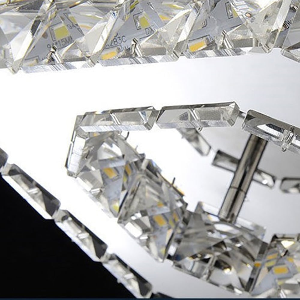 Flush Mount Ceiling Light with Faceted Crystal Blocks and Integrated LED - Image 6