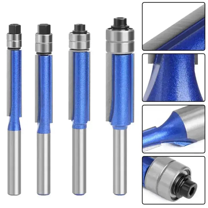 Flush Trim Router Bits Set with Top Bearing Double Carbide Blades for Wood Tool - Image 3