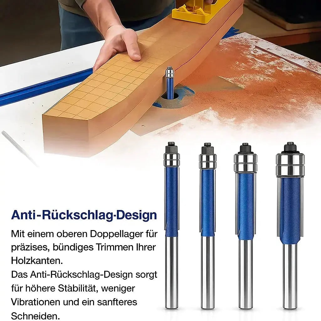 Flush Trim Router Bits Set with Top Bearing Double Carbide Blades for Wood Tool - Image 4