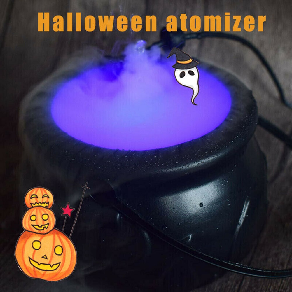Fog Maker Machine Cauldron Smoke with Color-Changing LED Mist for Halloween Décor - Image 1