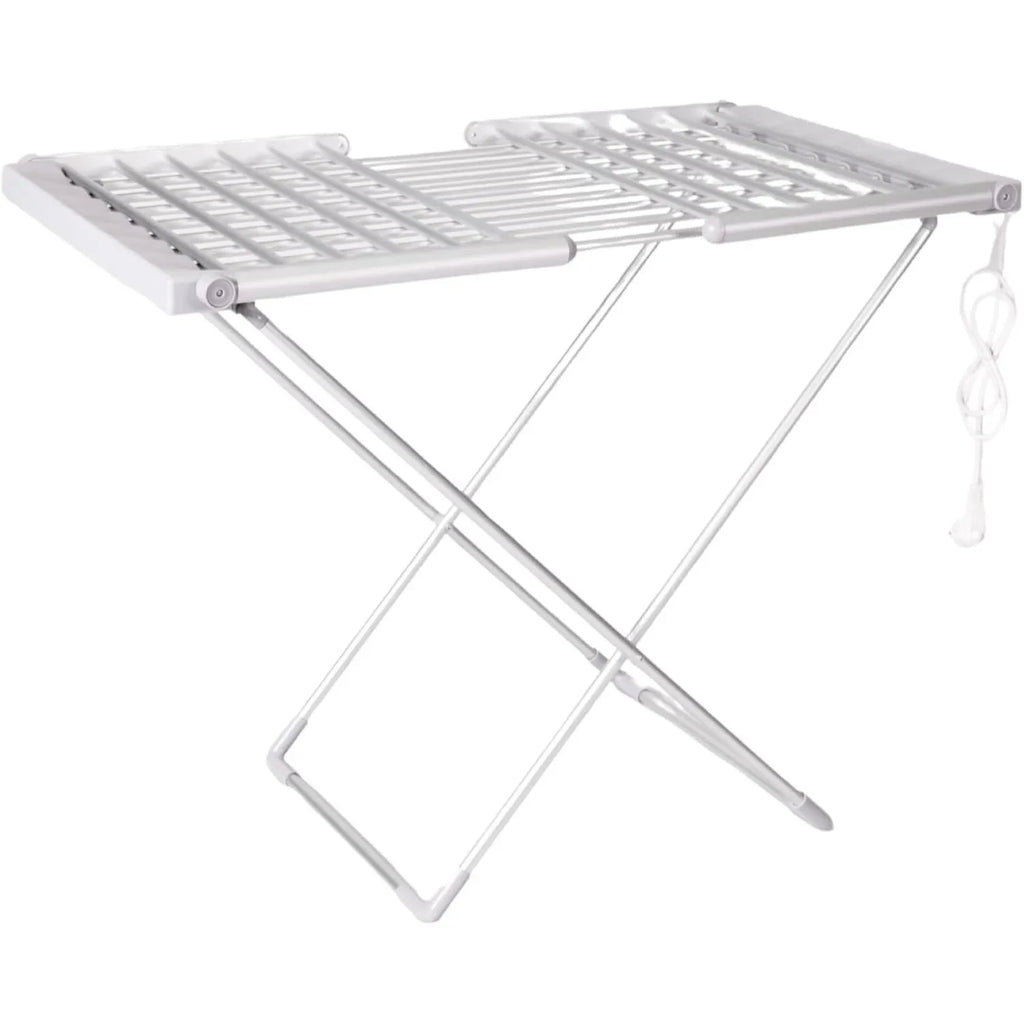 Foldable Clothes Drying Rack Heated Electric Aluminum Portable Folding Wings Airer - Image 1