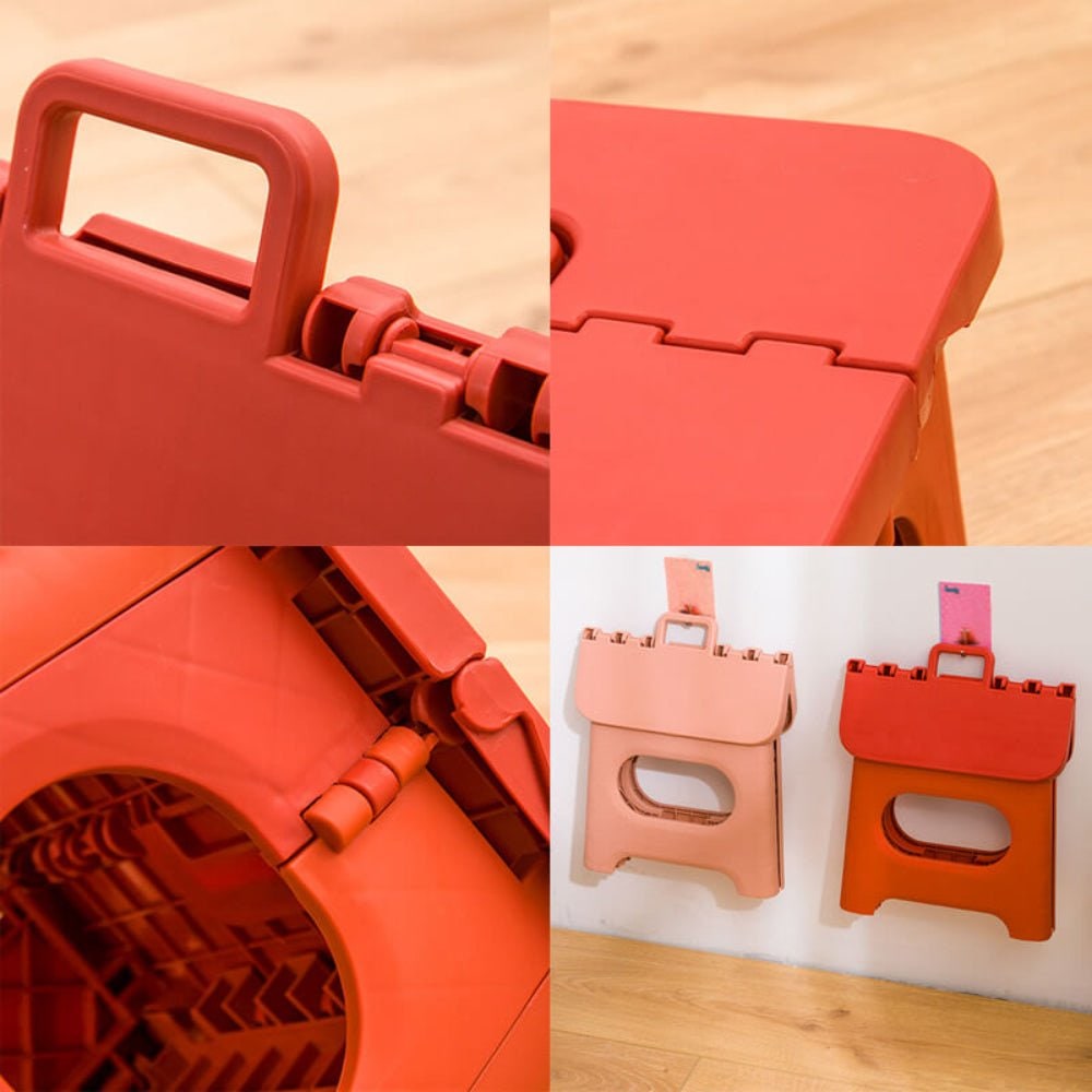 Folding Step Stool with Handle Portable Plastic Design for Kitchen and Bathroom - Image 9