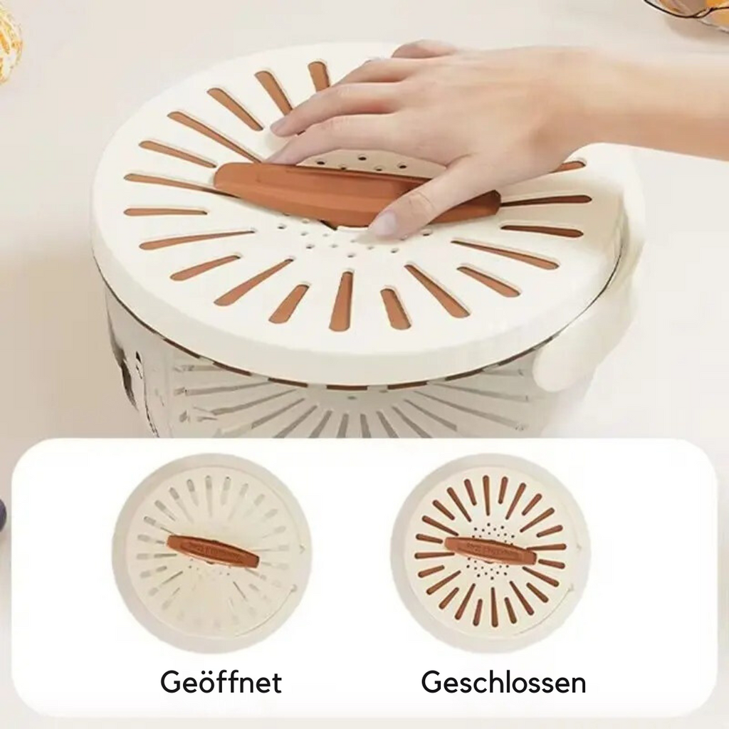 Food Storage Container Fruit Colander with Stackable Plastic Design and Folding Handle - Image 2