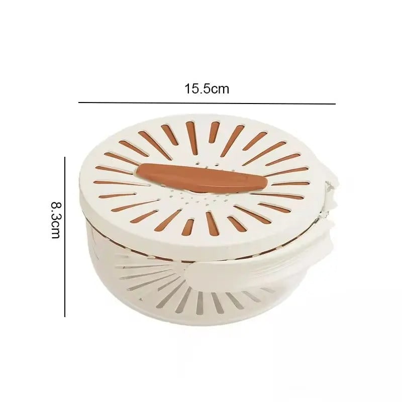 Food Storage Container Fruit Colander with Stackable Plastic Design and Folding Handle - Image 7