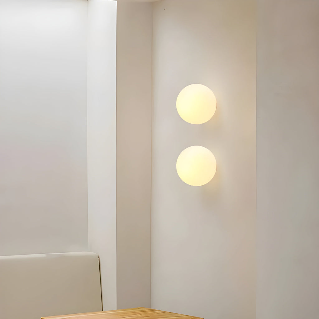 Frosted Glass Wall Sconce Globe Light Modern Minimalist Diffused Soft Round - Image 1