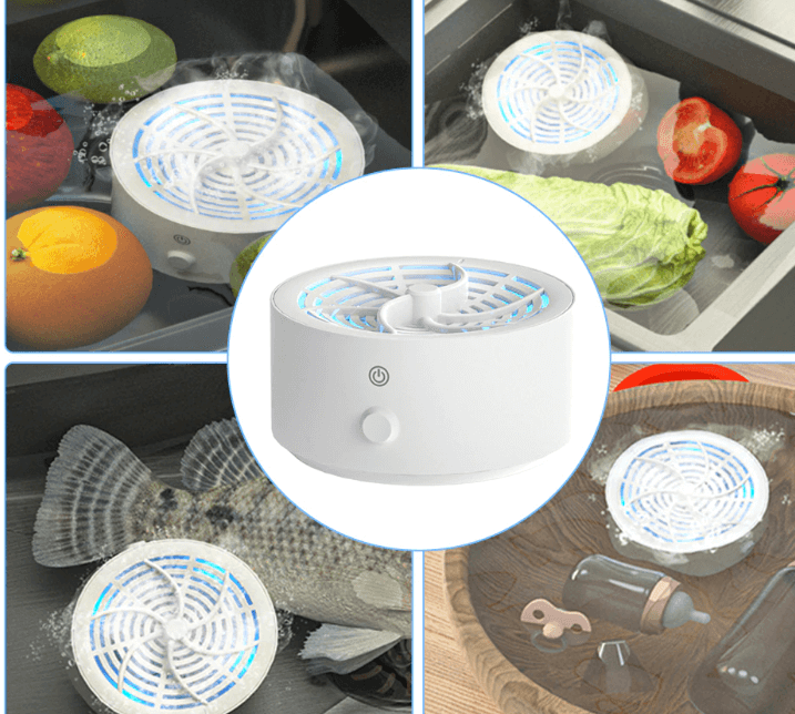 Battery-Powered Food Cleaning Device for Kitchen Use – Portable Produce Washer for Fruits and Vegetables at Home